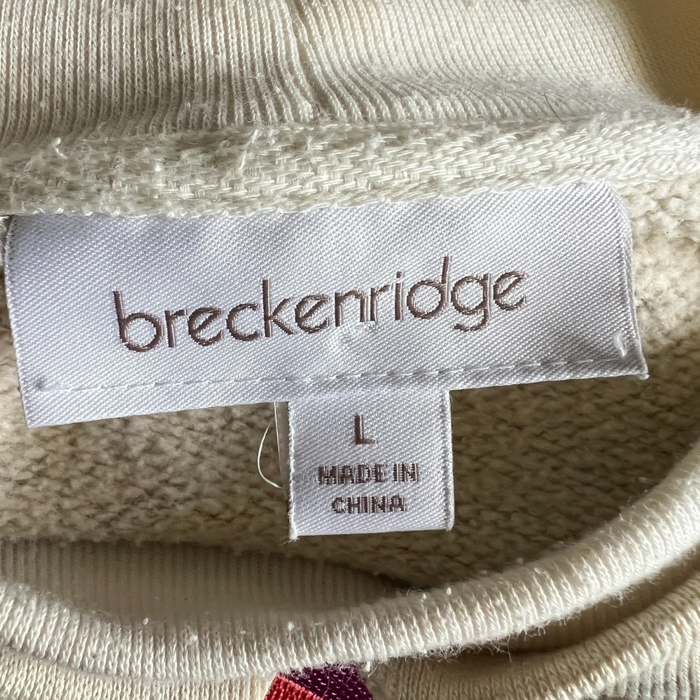 Breckenridge Cottagecore‎ Grandmacore Embroidered Sweatshirt Pullover Size L - Picture 7 of 9